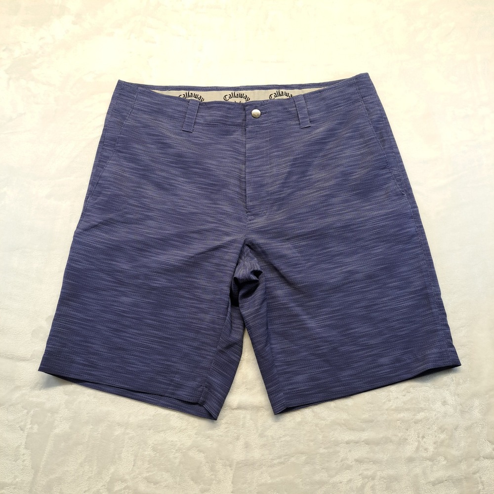 Callaway‎ Golf Shorts Mens 34 Blue Excellent Stretch Chevron Performance Pocket